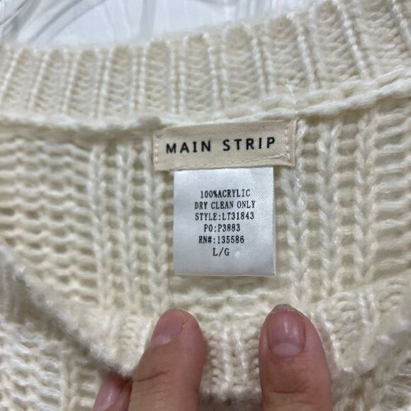 Mains Strip long sleeve pastel colors striped sweater size Large - Picture 6 of 8